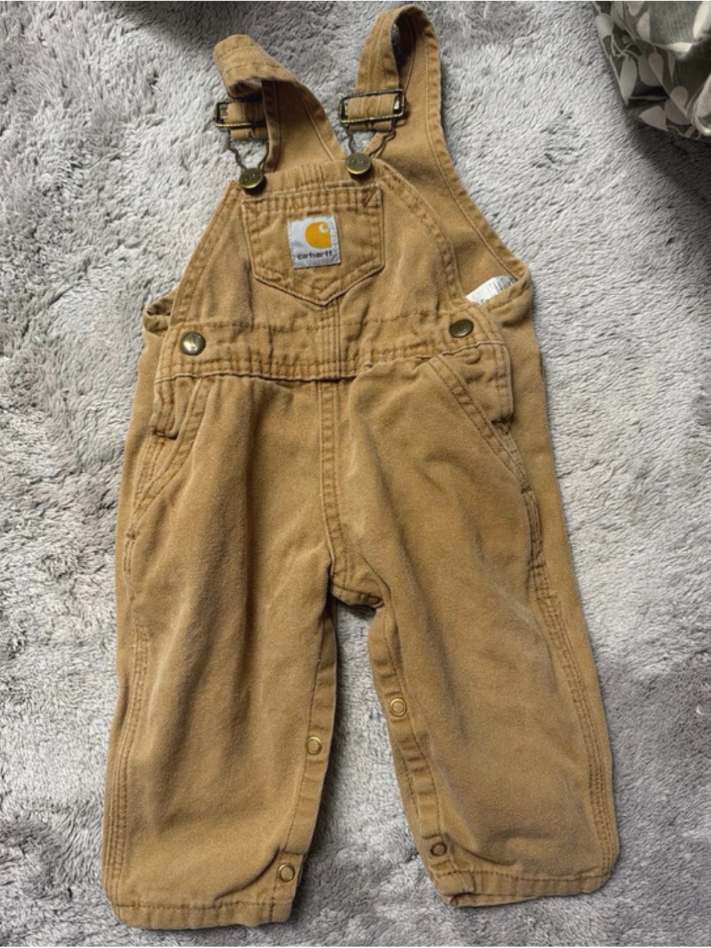 Carhartt Kids Tan Overalls with Front Pocket